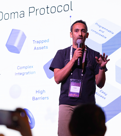 Dominion 2025 speaker at podium